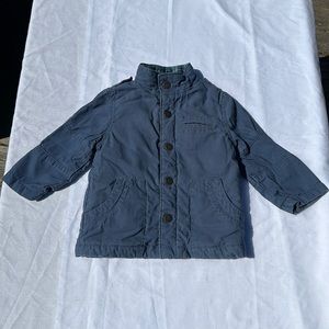 Osh Kosh Genuine Kids corduroy snap button jacket with plaid lining 12 months